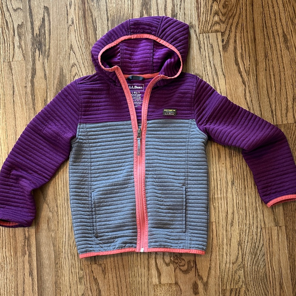 L.L. Bean Kids' Purple and Gray Hoodie